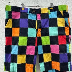 Loudmouth Size 40 Golf Shorts Multicolored Block Square Pattern Men’s